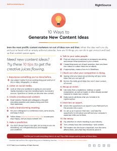 Checklist: 10 Ways to Generate New Content Ideas