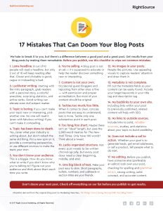 Checklist: 17 Mistakes That Can Doom Your Blog Posts