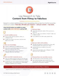 Checklist: Use Research to Take Content from Flimsy to Fabulous