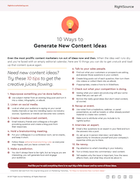10 Ways to Generate New Content Ideas